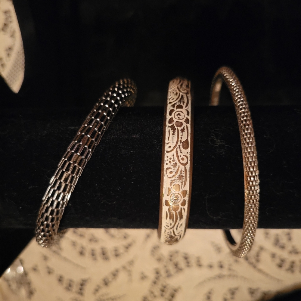Silver and Gold Bangle Set